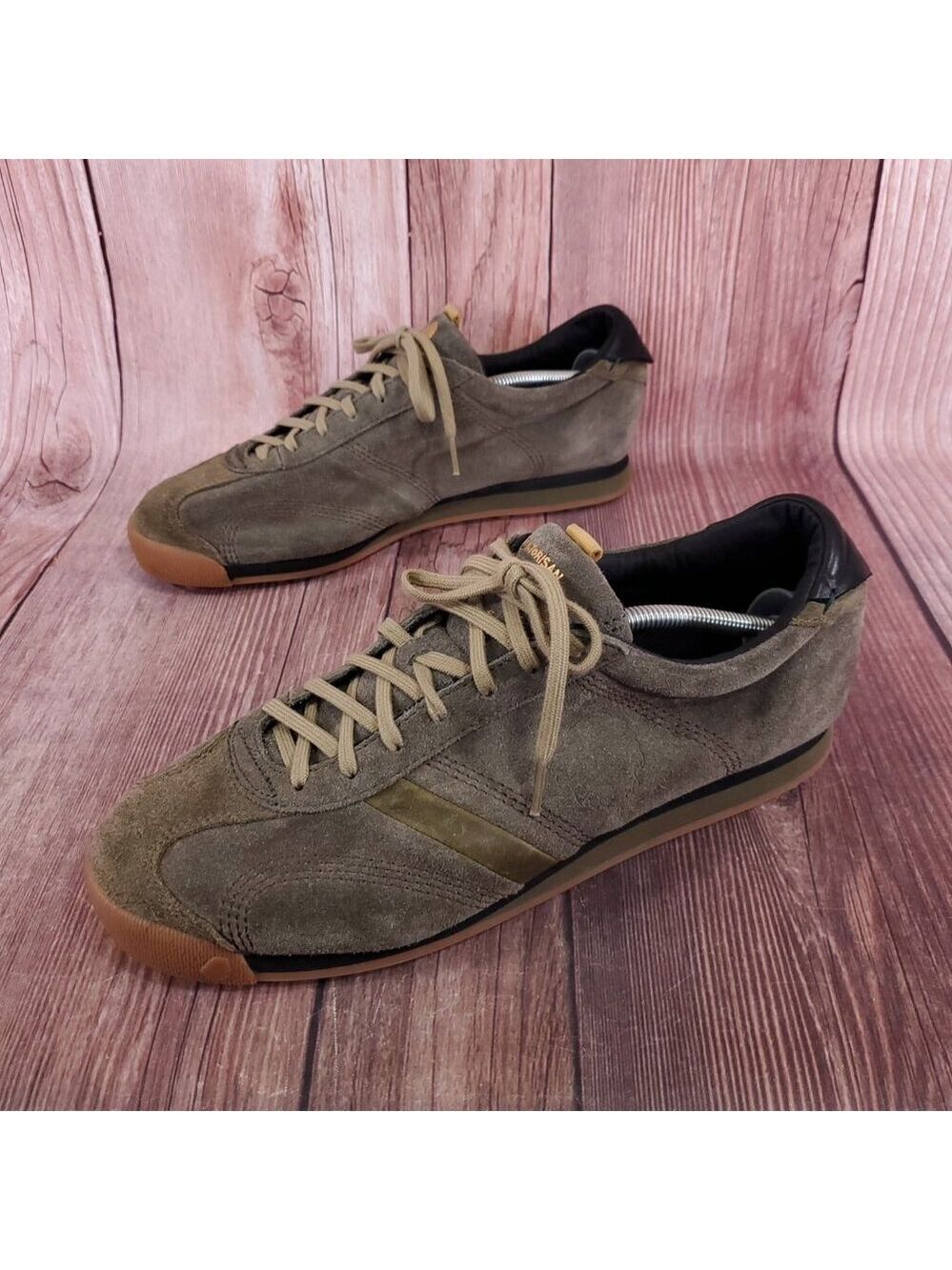Satorisan Mens Size 46 US 12 Stardust Suede Shoes Retro Deep Khaki
